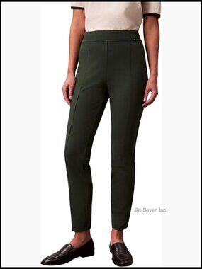 Ponte Skinny Fit Pants High Rise Elastic Waistband